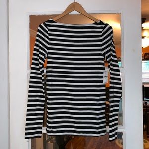 New Black and White Striped Gap top